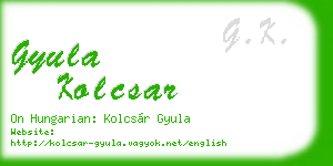 gyula kolcsar business card