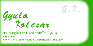 gyula kolcsar business card